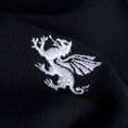 Senlak Tipped Anglo-Saxon White Dragon Polo Shirt - Navy/Red